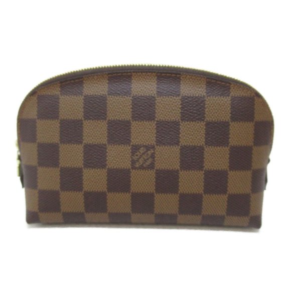 LOUIS VUITTON Pochette Cosmetic PM Pouch purse Damier canvas Brown Used - Picture 2 of 8